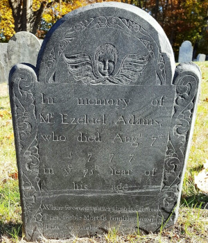 Gravestone of Adams, Ezekiel 1777