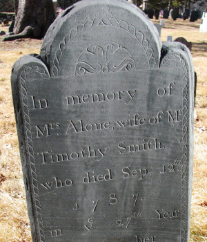 Gravestone of Smith, Alone 1787