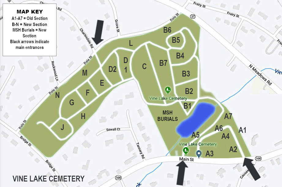 Map of Vine Lake Cemetery