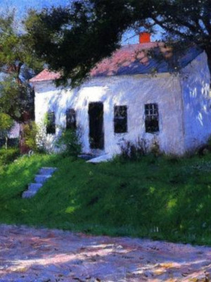 Roadside Cottage, painting by Dennis Miller Bunker, 1889